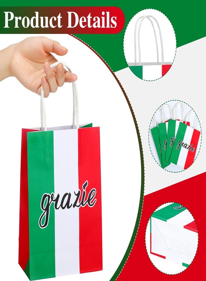 ForraFun 24 Pieces Italian Flag Birthday Goodie Bags Set Italian Flag Red White and Green Gift Favors Bags National Day of Italy for Theme Party Decoration Supplies Family Party - Image 3